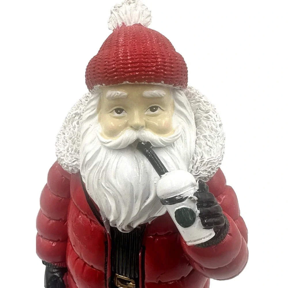 Christmas Santa Figurine 14 inch Red Puffer Coat Holiday Home Decor New